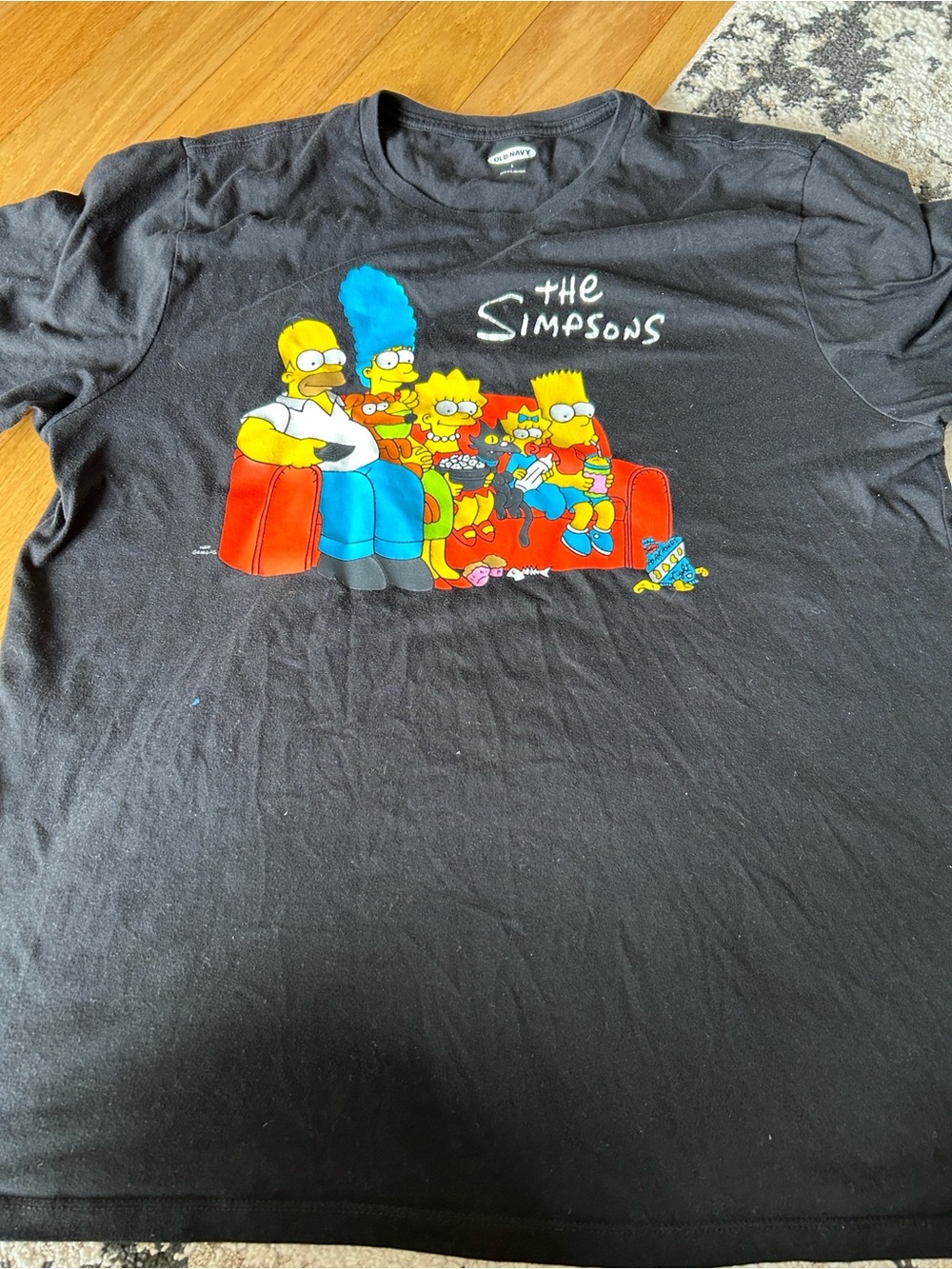Old Navy Kids Black Simpsons Graphic Tee with Multicolor Couch Art